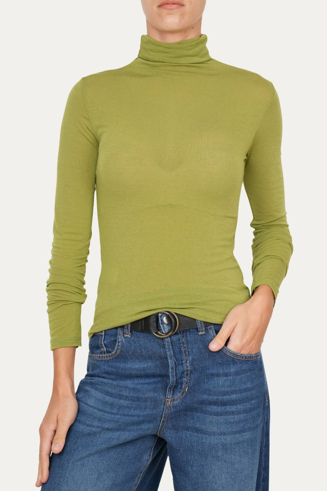 Maglia cachemirina dolcevita - Verde Acido