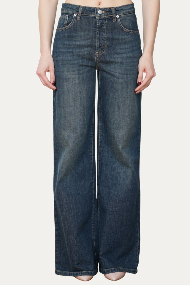 Jeans palazzo DEA tessuto Comfort - Denim Thè