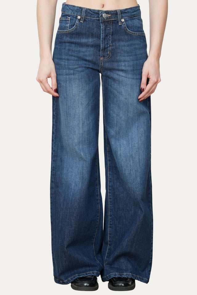 Jeans palazzo DEA tessuto Comfort - Denim Blu