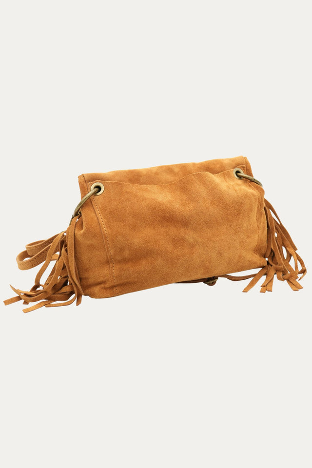 Borsa AURORA in camoscio - Cuoio