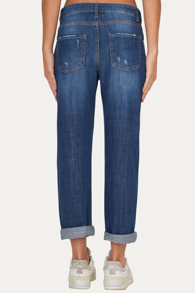 Jeans boyfriend SAMMY tessuto slegato Soft - Denim Blu