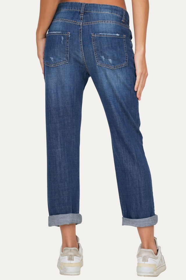 Jeans boyfriend SAMMY tessuto slegato Soft - Denim Blu