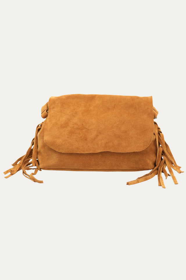 Borsa AURORA in camoscio - Cuoio