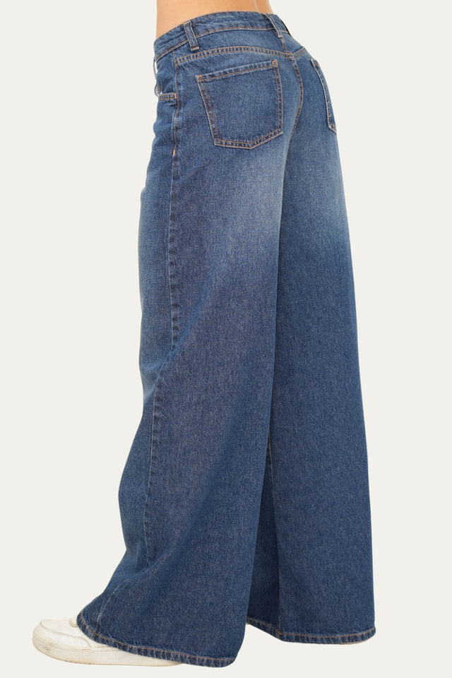 Jeans palazzo DEA tessuto slegato - Denim Blu