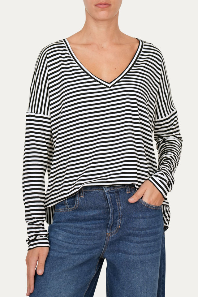 Maglia scollo a V Comfy - Nero