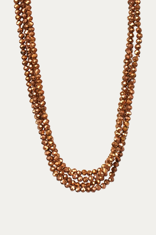Collana punto luce PERLE PICCOLE - Tabacco