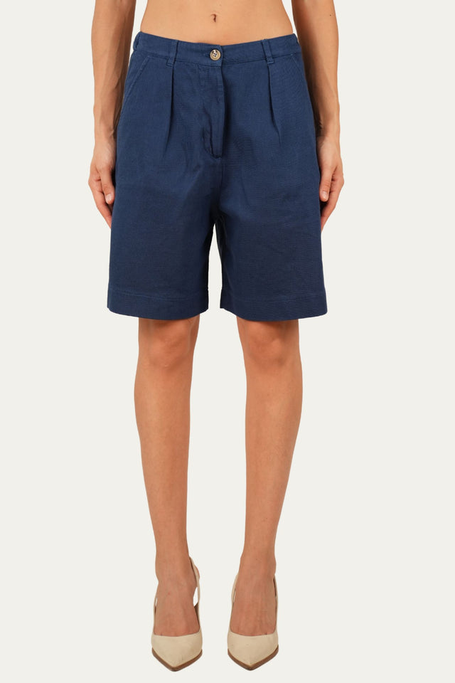 Bermuda in Cotone slegato - Blu