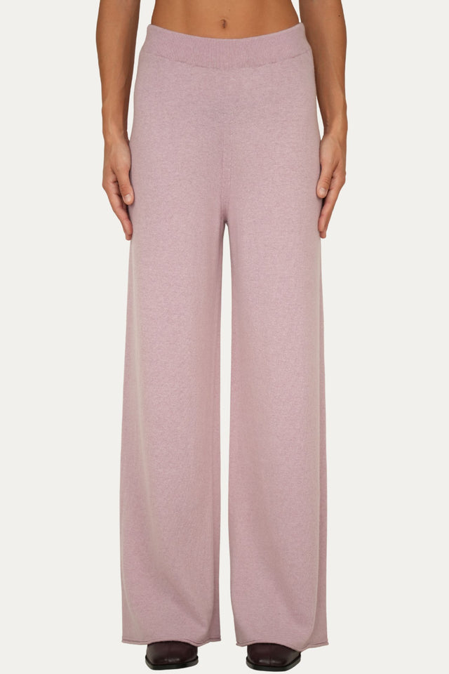 Pantalone palazzo misto cashmere - Malva