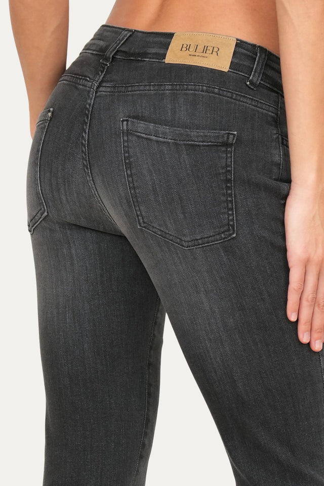 Jeans a zampa JANE in tessuto comfort - Denim Nero
