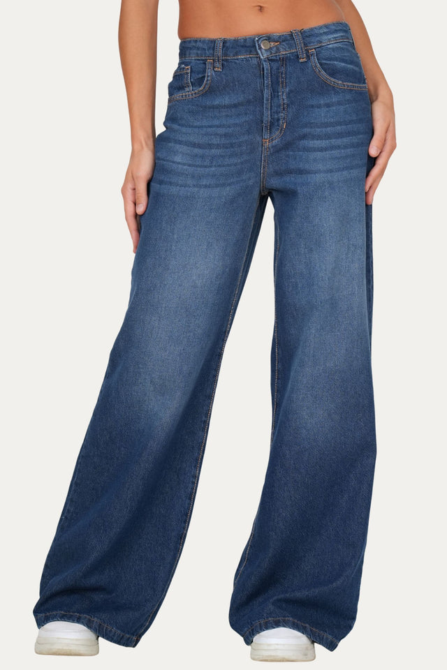 Jeans palazzo DEA tessuto slegato - Denim Blu