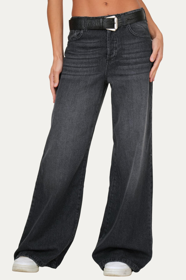 Jeans palazzo DEA tessuto slegato - Denim Nero
