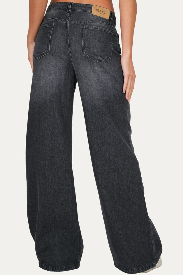 Jeans palazzo DEA tessuto slegato - Denim Nero