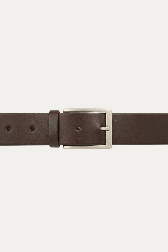 Cintura in pelle con fibbia Argento - Moro