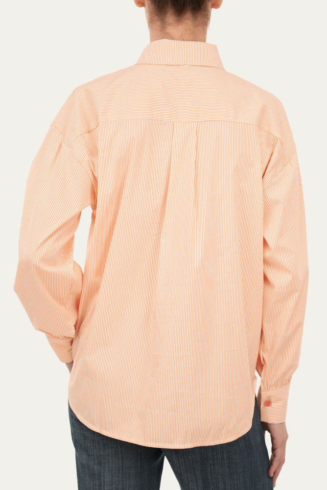 Camicia righe regular fit - Peach