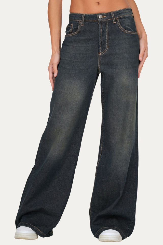 Jeans palazzo DEA tessuto slegato - Denim Thé