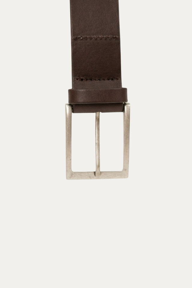 Cintura in pelle con fibbia Argento - Moro