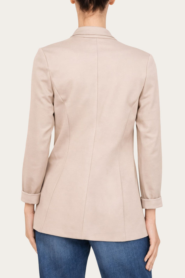 Giacca punto Milano JOLIE in cotone - Crema