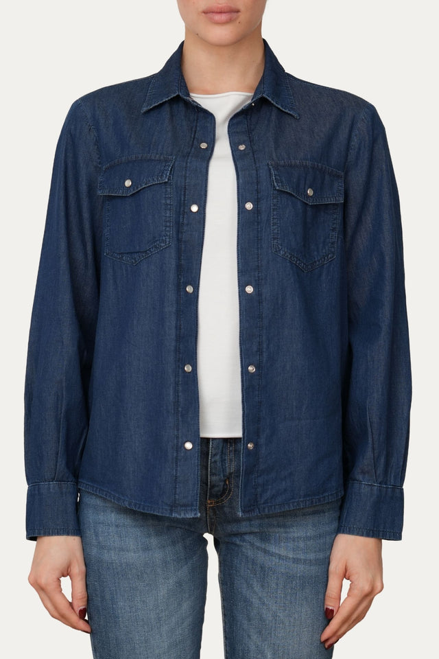 Camicia in chambray - Dark Wash