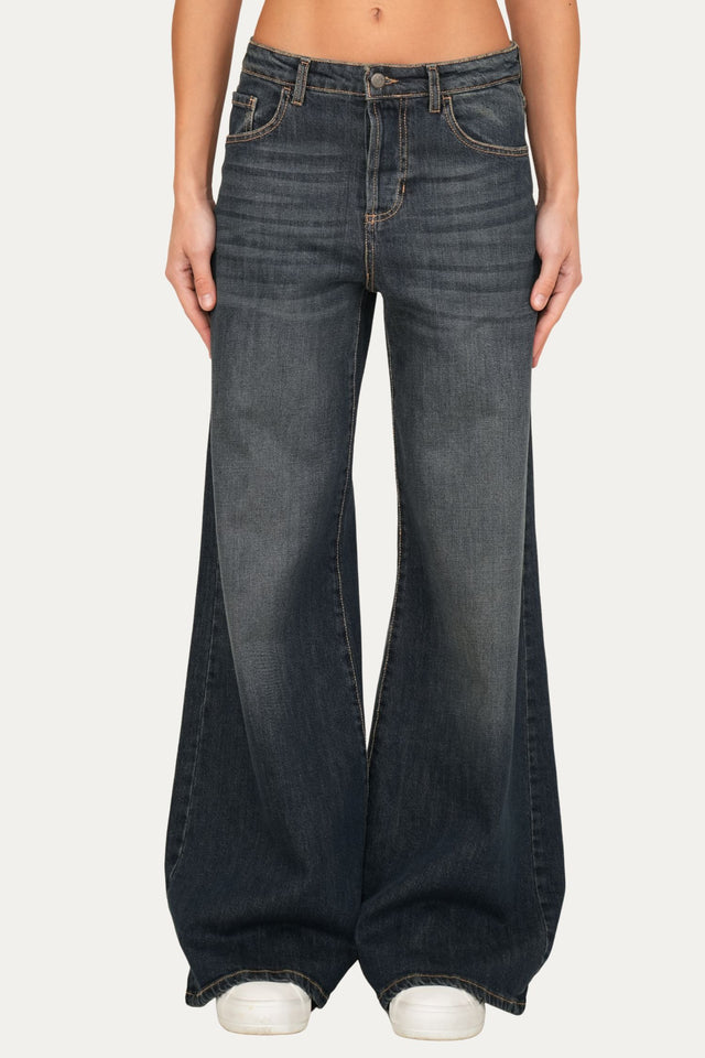 Jeans palazzo DEA tessuto Comfort - Denim Thè