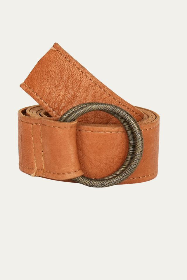 Cintura doppio anello - Cuoio