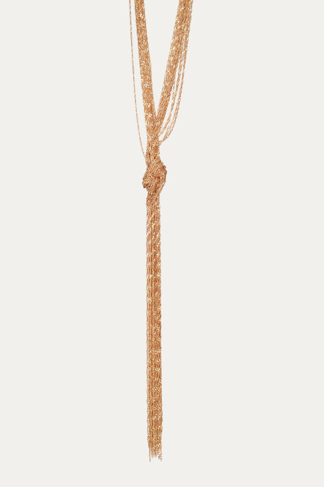 Collana multi filo con nodo componibile - Oro