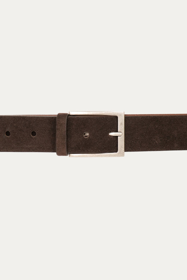 Cintura in camoscio con fibbia Argento - Moro