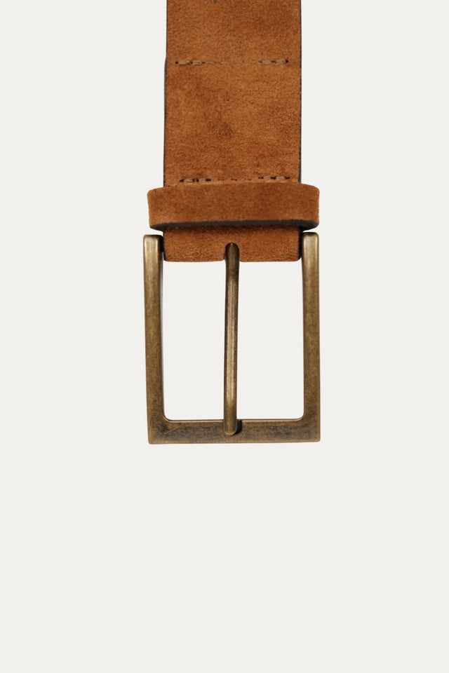 Cintura in camoscio con fibbia Ottone - Cuoio