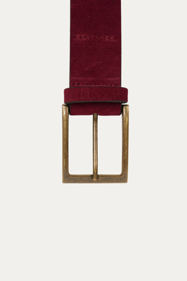 Cintura in camoscio con fibbia Ottone - Vino