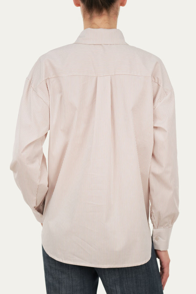 Camicia righe regular fit - Moka