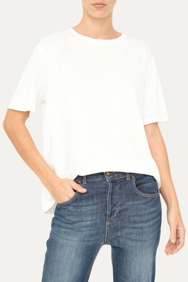 T-shirt girocollo - Panna