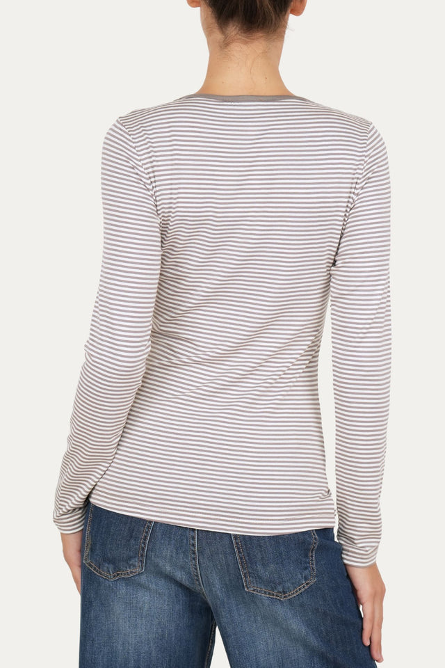 Maglia scollo a V con bottoni IVY - Taupe