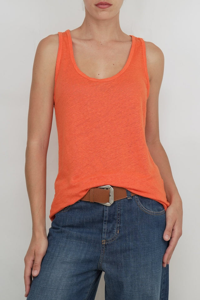 Bulier-Canotta lino - Arancione - Elisa Paglia