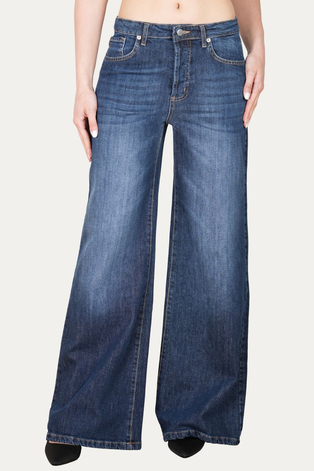 Jeans palazzo DEA tessuto Comfort - Denim Blu