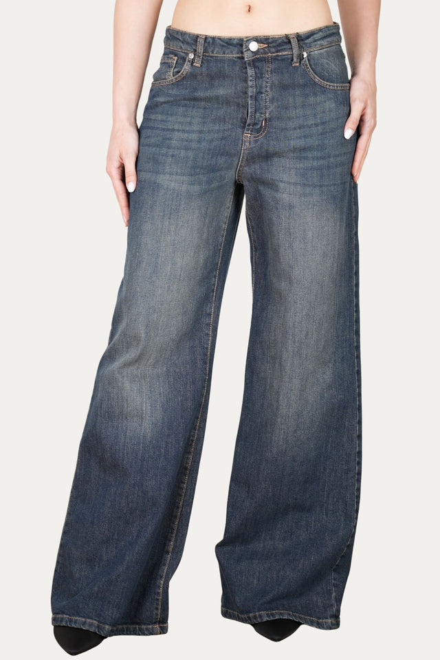 Jeans palazzo DEA tessuto Comfort - Denim Thè