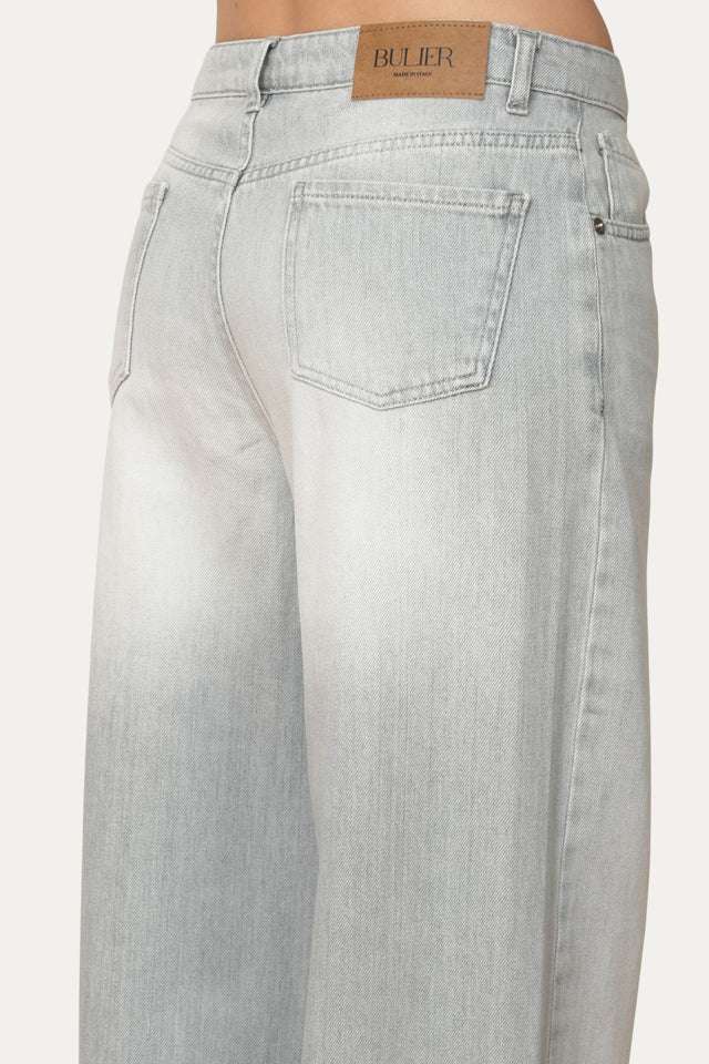 Jeans palazzo DEA in denim leggero strutturato - Grey Wash