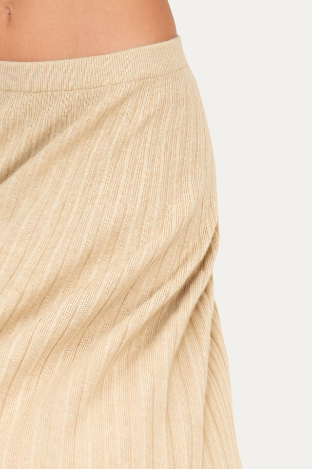 Gonna plissè misto cashmere - Grano