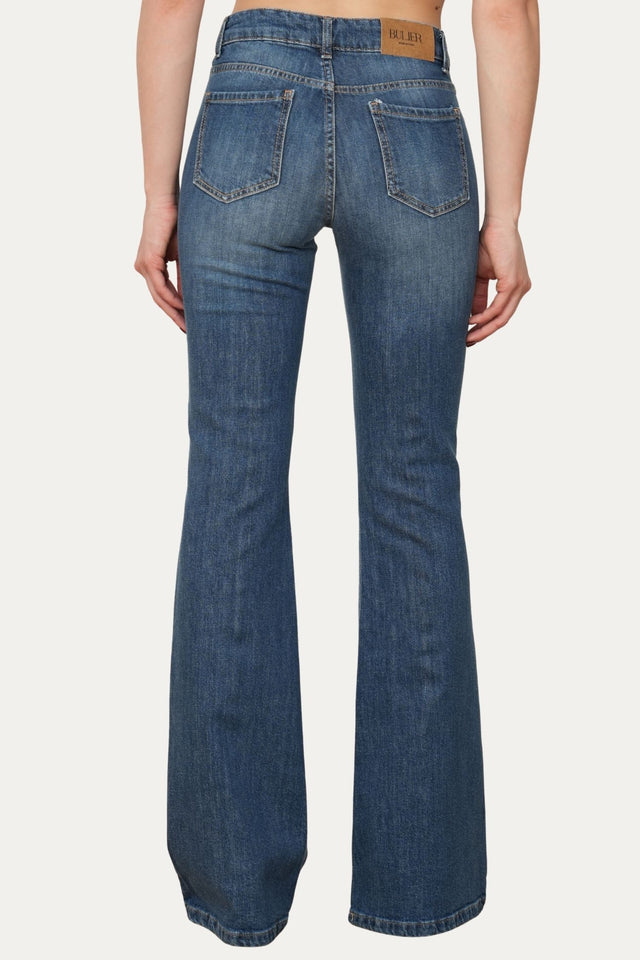 Jeans a zampa JANE in tessuto comfort - Denim Blu