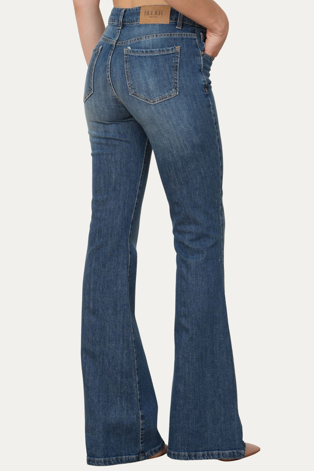 Jeans a zampa JANE in tessuto comfort - Denim Blu