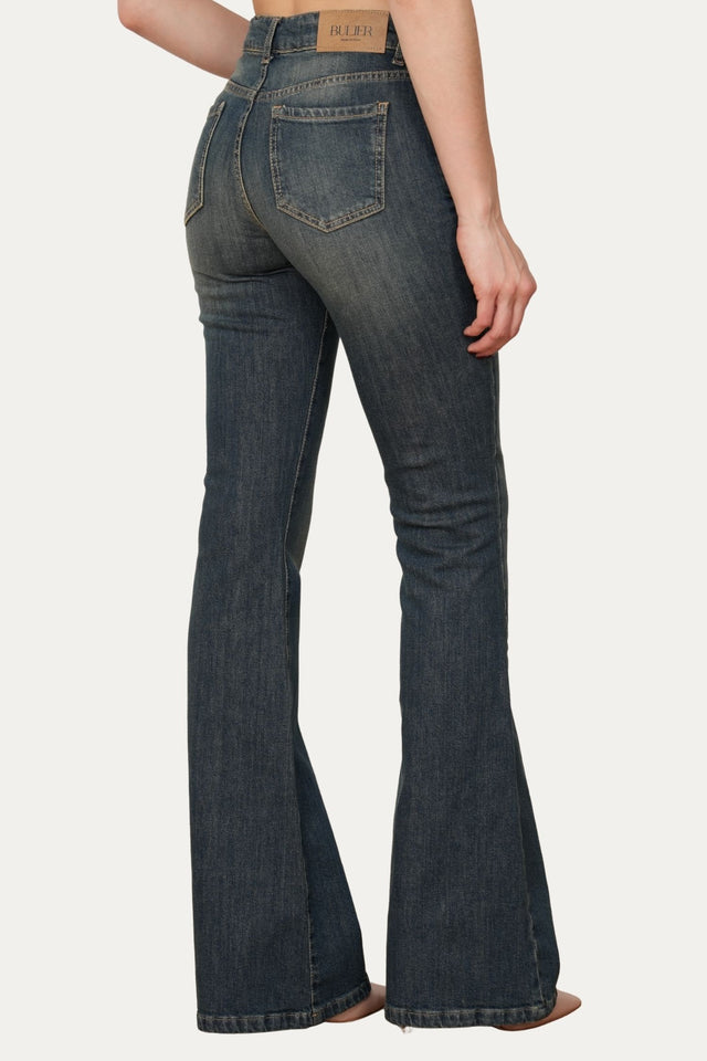 Jeans a zampa JANE in tessuto comfort - Denim Thè