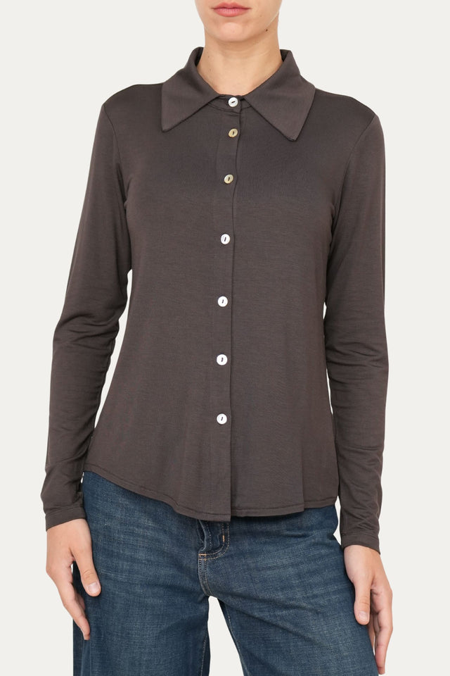Camicia Jersey di Viscosa MILLY - Moro