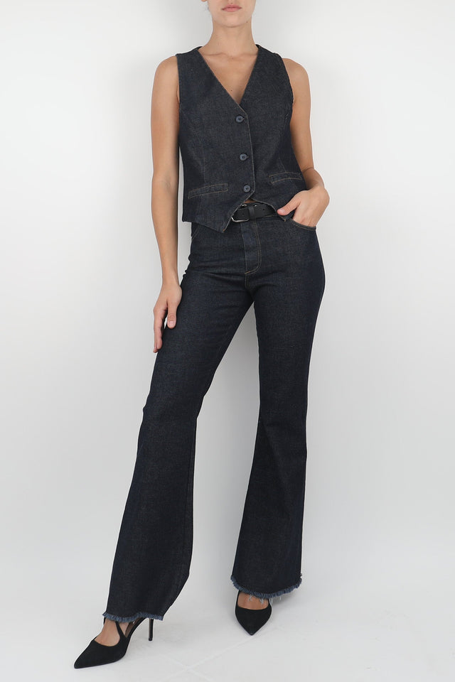 Tensione in-Gilet jeans - denim scuro - Elisa Paglia