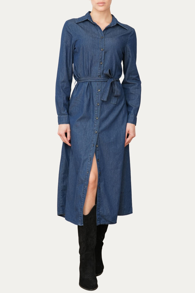 Abito chemisier in chambray - Dark Wash