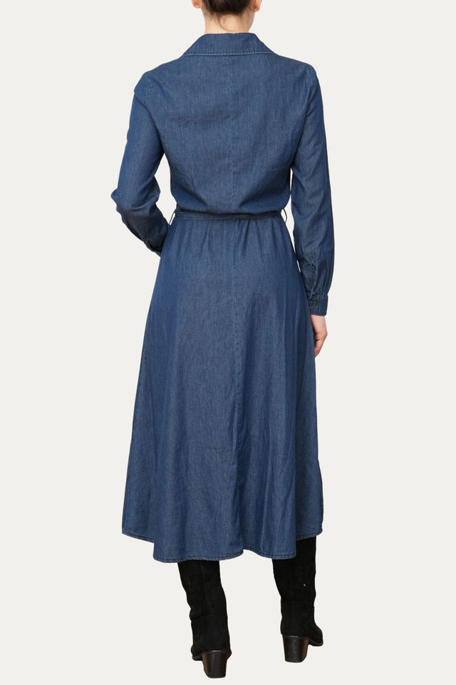 Abito chemisier in chambray - Dark Wash