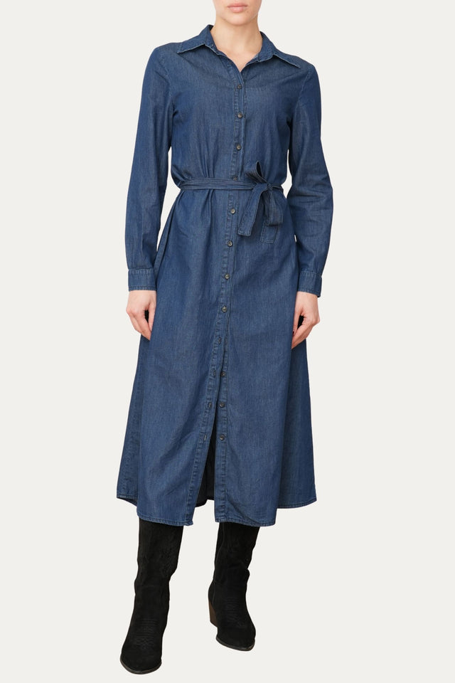 Abito chemisier in chambray - Dark Wash