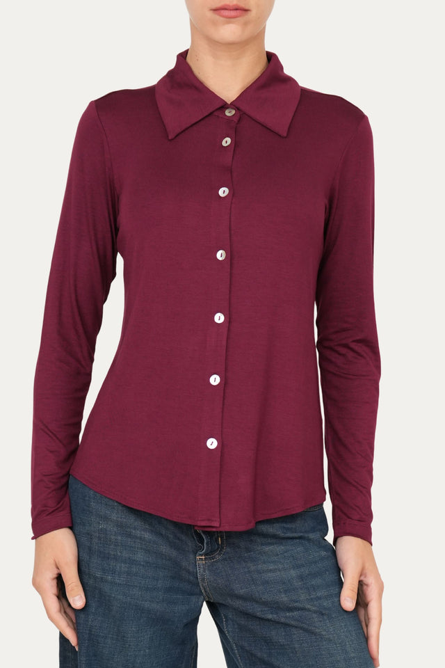 Camicia Jersey di Viscosa MILLY - Vino
