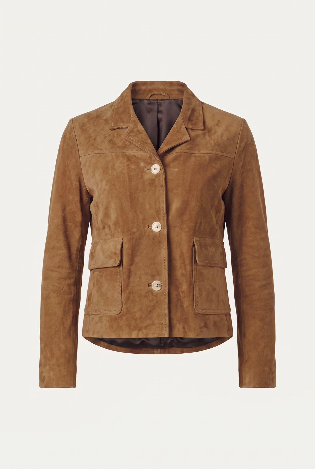 Giacca in camoscio crop - Cammello
