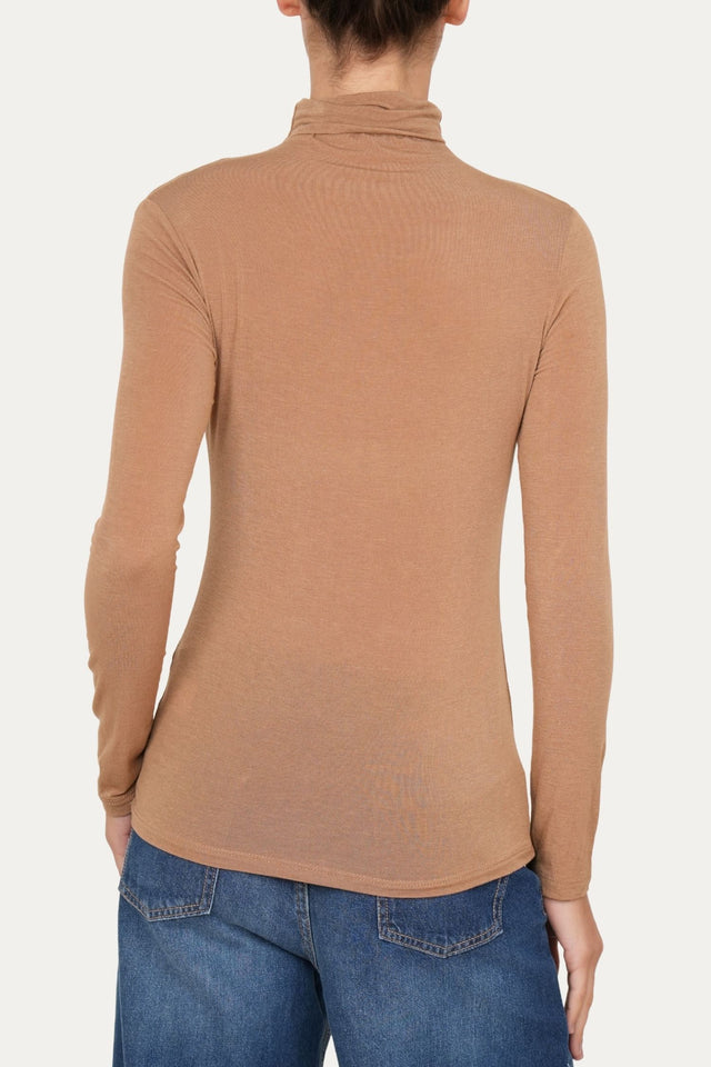 Maglia cachemirina dolcevita - Cammello
