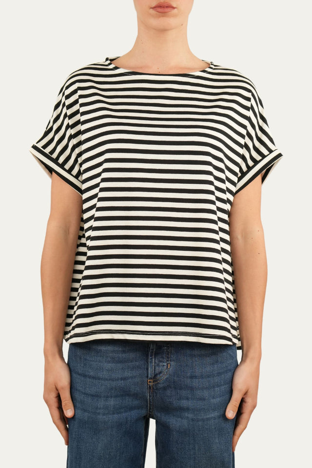 T+shirt a barchetta cotone a righe Florida - Nero