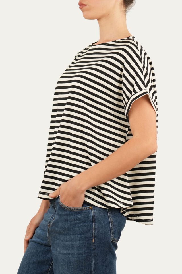 T+shirt a barchetta cotone a righe Florida - Nero