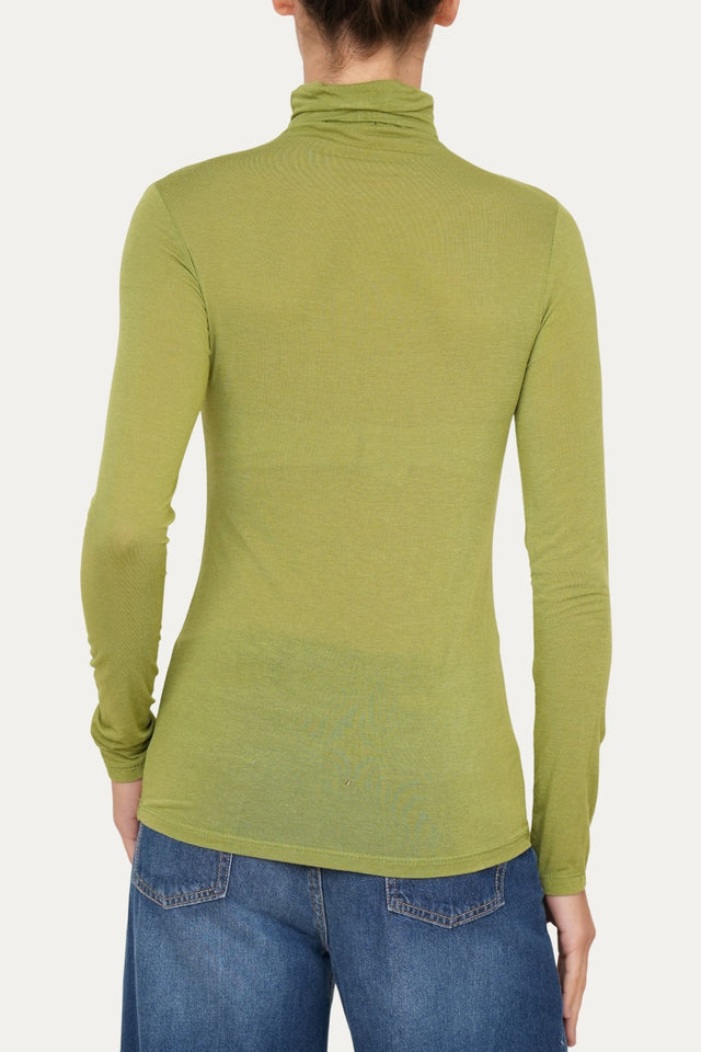 Maglia cachemirina dolcevita - Verde Acido